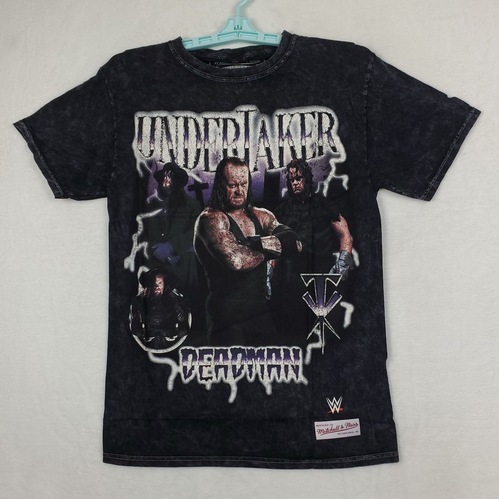 WWE The Undertaker Deadman Mitchell & Ness Small Shirt Acid Washed Black NWT - Picture 2 of 7